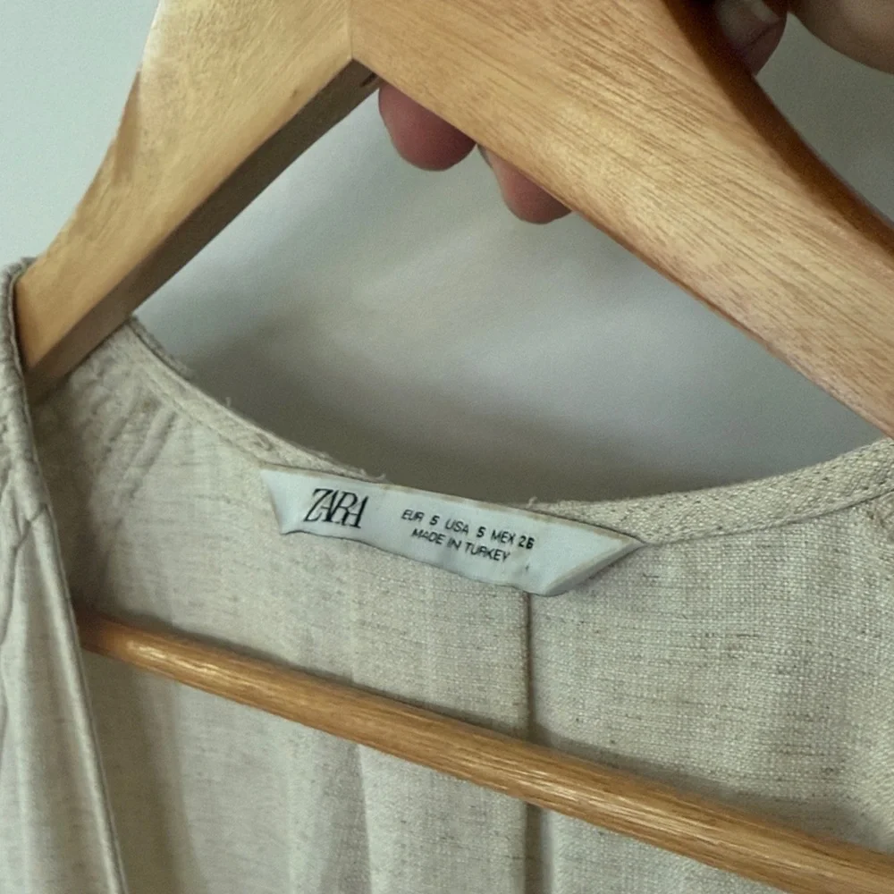 Zara Cream Jumpsuit with Belt and pockets